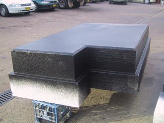 BASE OF POLYSTYRENE PONTOONS